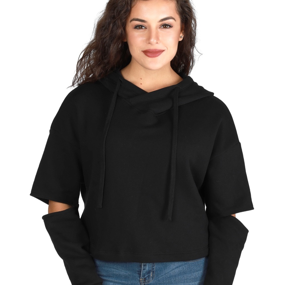 WOMEN'S CROPPED FLEECE HOODIE